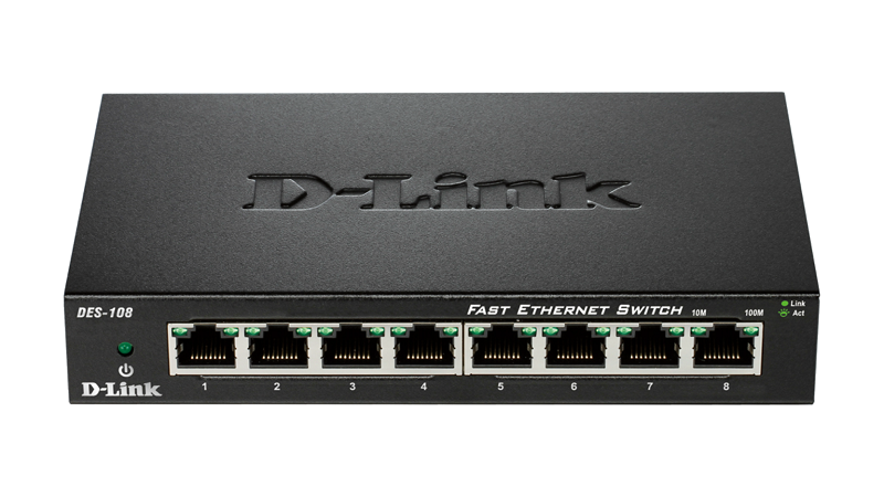 D-Link DES-108 8-Port Unmanaged Desktop Switch